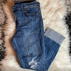 Distressed Denim Boyfriend Jeans